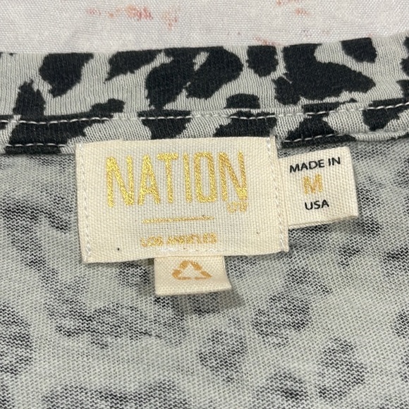 Nation LTD Marie Leopard Patterned Square Boxy Short Sleeve Tee - Picture 2 of 10